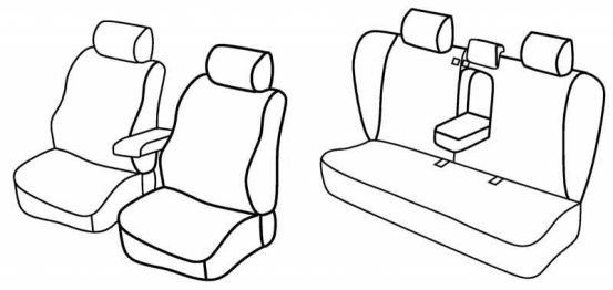 seat covers compatible for Toyota Corolla, 2007>2013 - Sedan - 4 door