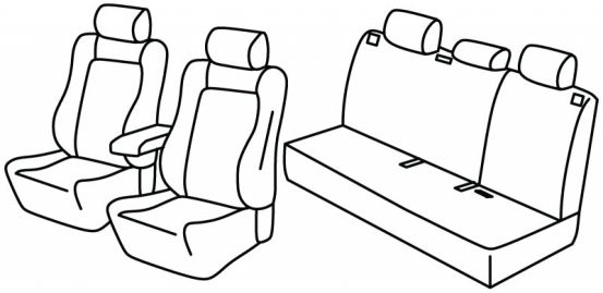 seat covers compatible for Toyota Matrix, 2008>2014 - 5 door