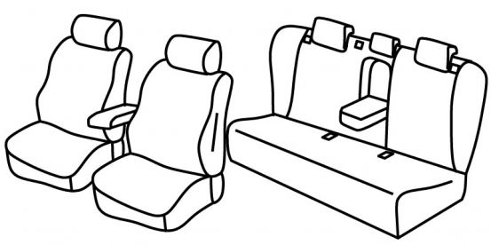 seat covers compatible for Toyota Prius, 2003>2009 - 5 door