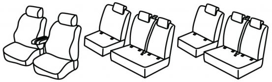 seat covers compatible for Toyota Proace Verso / Peugeot Traveller / Citroën Jumpy, 2016>