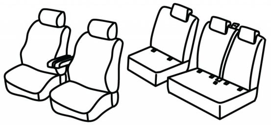 seat covers compatible for Toyota Proace Verso / Peugeot Traveller / Citroën Jumpy, 2016>