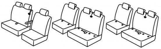 seat covers compatible for Toyota Proace, 2017> - 8+1