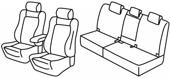 seat covers compatible for Toyota Rav4, 2013>2018 - Elegance