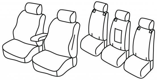 seat covers compatible for Toyota Verso, 2009>2013, 2013>2018 - 5 door