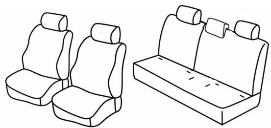 seat covers compatible for Toyota Yaris, 1999>2003 - 3 door/5 door