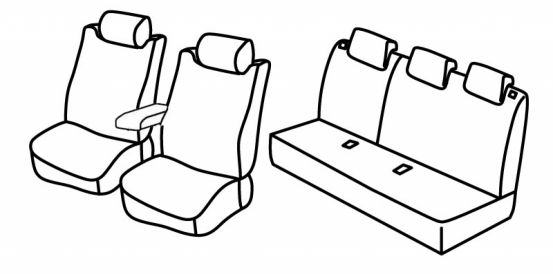 seat covers compatible for Toyota Yaris, 2010>2014, 2014>2017, 2017> - Stella, Luna, Style, Sport - 5 door