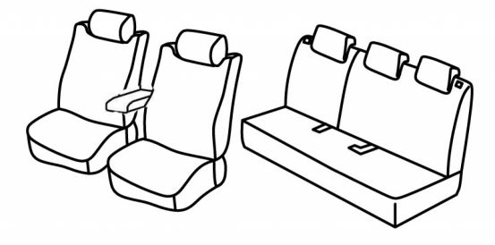 seat covers compatible for Toyota Yaris, 2010>2017, 2017> - Hybrid