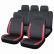 Seat Cover ”NAPOLES” 12 pcs. Black/Red -1