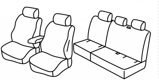 seat covers compatible for VW Caddy, 2004>2010 - Life