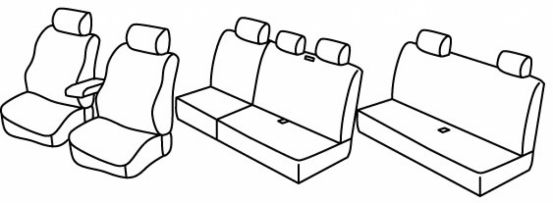 presvlake za sjedala odgovaraju za Volkswagen Caddy, 2010>2015 - Maxi Life, facelift 2010