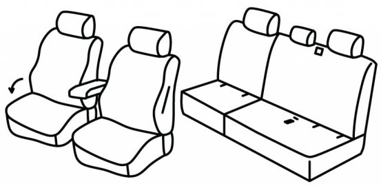 presvlake za sjedala odgovaraju za VW Caddy, 2020> - 5 vrata