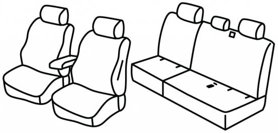 presvlake za sjedala odgovaraju za VW Caddy, 2020>