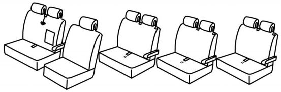 seat covers compatible for Volkswagen Crafter, 2006>