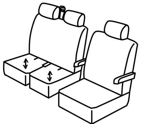 seat covers compatible for Volkswagen Crafter, 2017> - 1+2