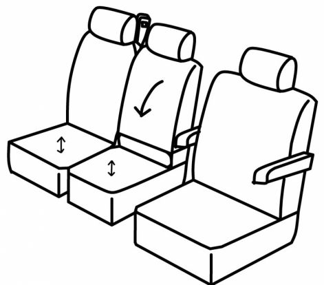 seat covers compatible for Volkswagen Crafter, 2017> - 3 door