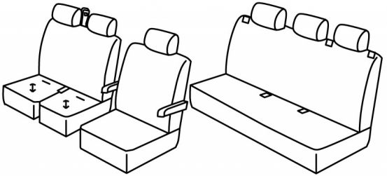 seat covers compatible for Volkswagen Crafter, 2017> - 5+1
