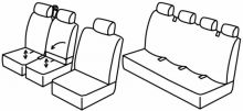 presvlake za sjedala za Volkswagen Crafter, 2017> - 6+1