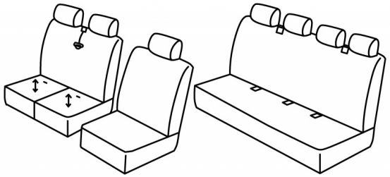 presvlake za sjedala odgovaraju za Volkswagen Crafter, 2017> - 6+1