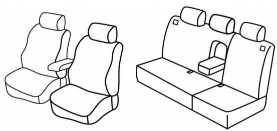 seat covers compatible for VW Golf 4 Variant, 2000>2003 - facelift 2000 - 5 door