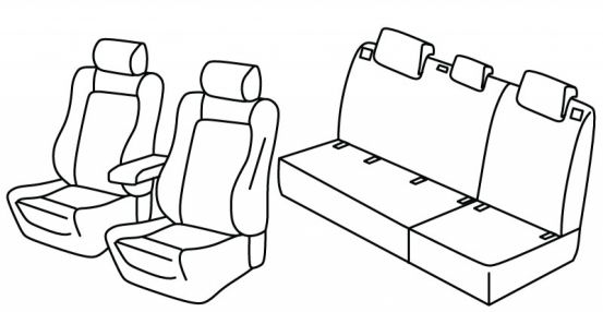 seat covers compatible for VW Golf 6 Variant, 2008>2012 - Variant - 5 door