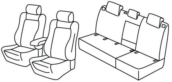 presvlake za sjedala odgovaraju za VW Golf 6 Variant, 2008>2012 - Variant - 5 vrata