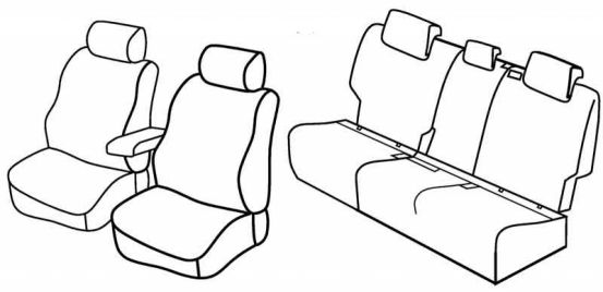 seat covers compatible for VW Golf Sportsvan, 2014>2020 - Trendline