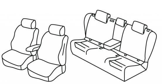 presvlake za sjedala odgovaraju za VW Passat, 2015> - Trendline / Highline