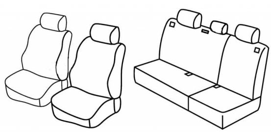 seat covers compatible for VW Polo 4, 2002>2009 - 5 door