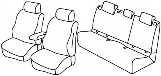 presvlake za sjedala odgovaraju za VW Polo,  2017> / Taigo, 2021> - Trendline, Family / Style, R line - 5 vrata