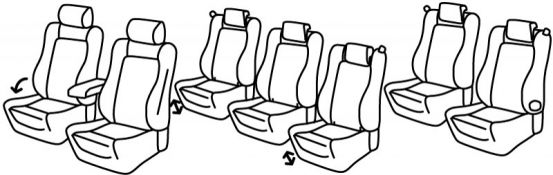 seat covers compatible for Volkswagen Sharan 2, 2010> - Comfortline / Highline - 4 door
