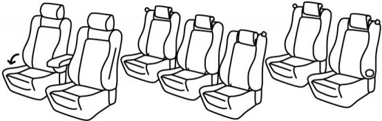 seat covers compatible for VW Sharan 2, 2010> - Comfortline / Highline - 4 door