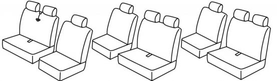presvlake za sjedala odgovaraju za Volkswagen T4, 1996>2001