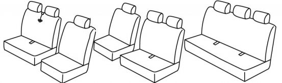 presvlake za sjedala odgovaraju za Volkswagen T4, 1996>2001