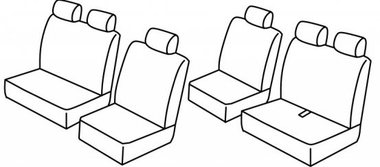 presvlake za sjedala odgovaraju za Volkswagen T4, 1996>2003
