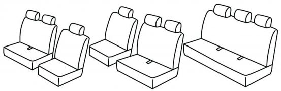 presvlake za sjedala odgovaraju za VW T4, 1996>2003