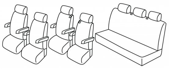presvlake za sjedala odgovaraju za VW T4, 1996>2003
