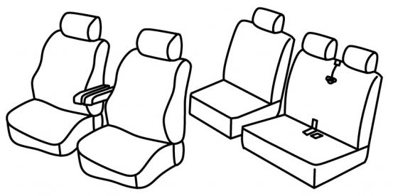presvlake za sjedala odgovaraju za VW T5, 2003>2013 - Multivan/ Caravelle