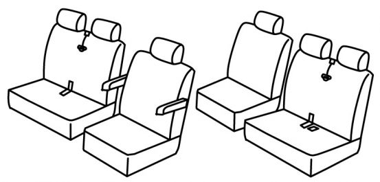seat covers compatible for VW T5, 2003>2015