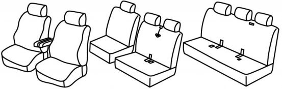 seat covers compatible for VW T5, 2013>2015 - Multivan/ Caravelle, facelift 2013 - 4 door