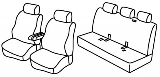 presvlake za sjedala odgovaraju za VW T5, 2013>2015 - Multivan/ Caravelle, facelift 2013