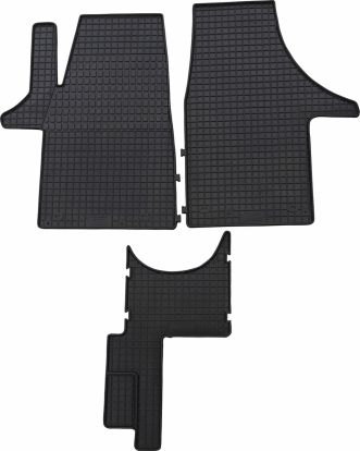 rubber mat compatible for VW T5 from 05/2003 / T6 from 06/2015 front 3-seat 3-piece