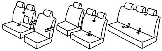 presvlake za sjedala odgovaraju za VW T5, 2009>2015