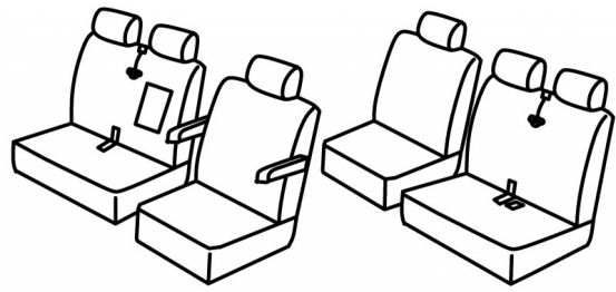 presvlake za sjedala odgovaraju za VW T5, 2009>2015