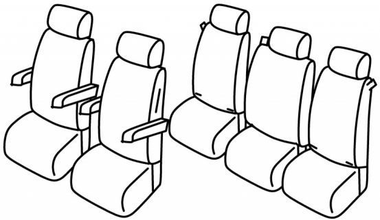 presvlake za sjedala odgovaraju za Volkswagen T5/T6, 2015> - Multivan/ Caravelle
