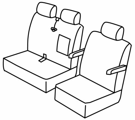 presvlake za sjedala odgovaraju za Volkswagen T6, 2015> - 2 vrata