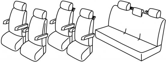 presvlake za sjedala odgovaraju za Volkswagen T6, 2015> - Multivan