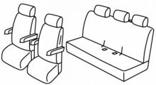 presvlake za sjedala za VW T5/T6, 2015>2021 - Multivan/ Caravelle
