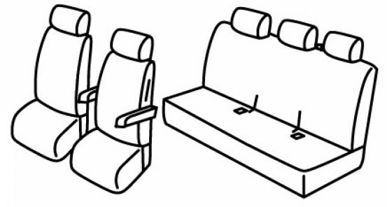 presvlake za sjedala odgovaraju za VW T6, 2015>2019