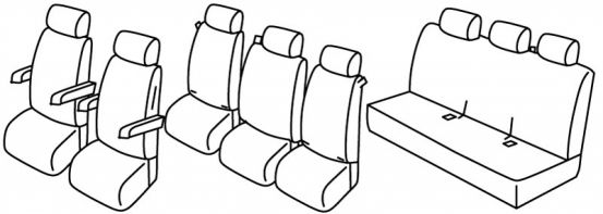 presvlake za sjedala odgovaraju za VW T6, 2015>2024 - Caravelle