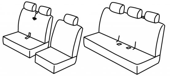 presvlake za sjedala odgovaraju za VW T6.1, 2021> - Facelift